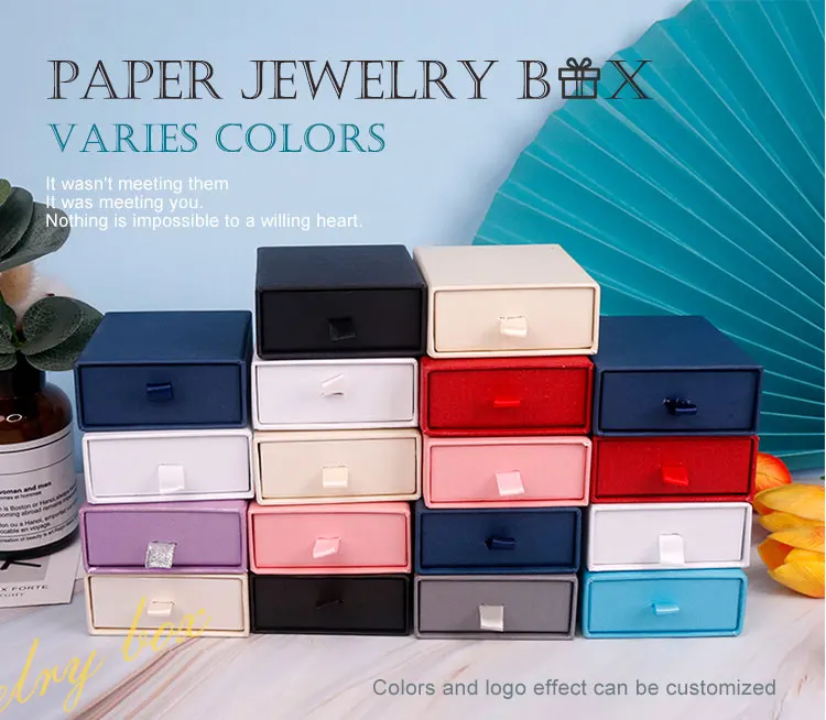 Wholesale Custom Logo High Quality Paper Drawer Jewelry Box