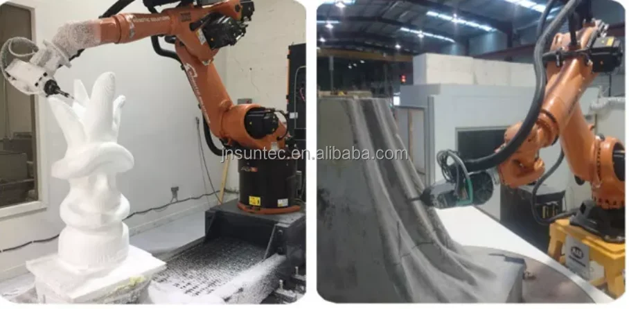 SUNTEC  china jinan 7 axis industrial robot arm robotic for construction industry  wood cutting foam plane parts