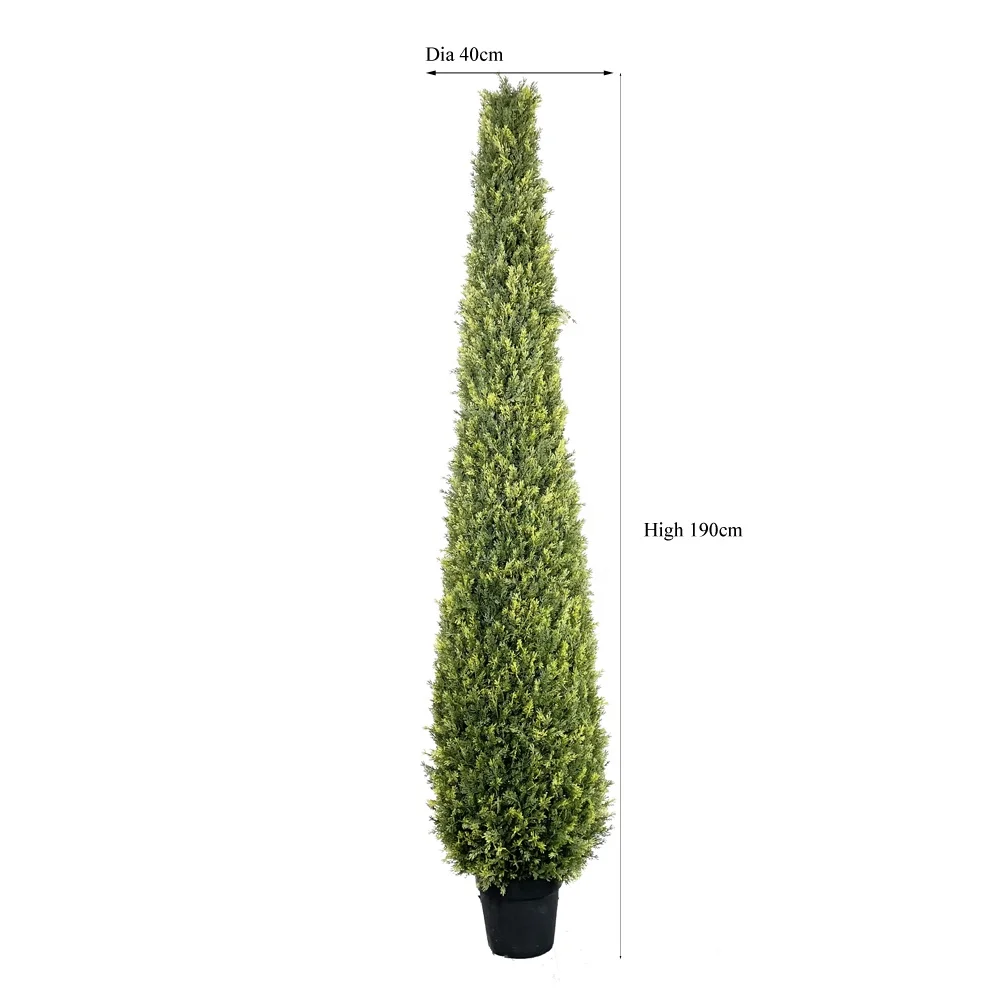 Artificial Plant  Cedar Tree Cone Shaped Cypress Boxwood Topiary Spiral Ball Shrubs Greenery in Pot for Home Decoration
