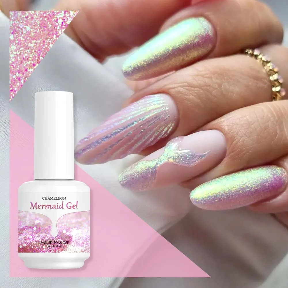 Hot Selling Chameleon Mermaid Gel 16 Colors Glitter Uv Gel Polish Oem