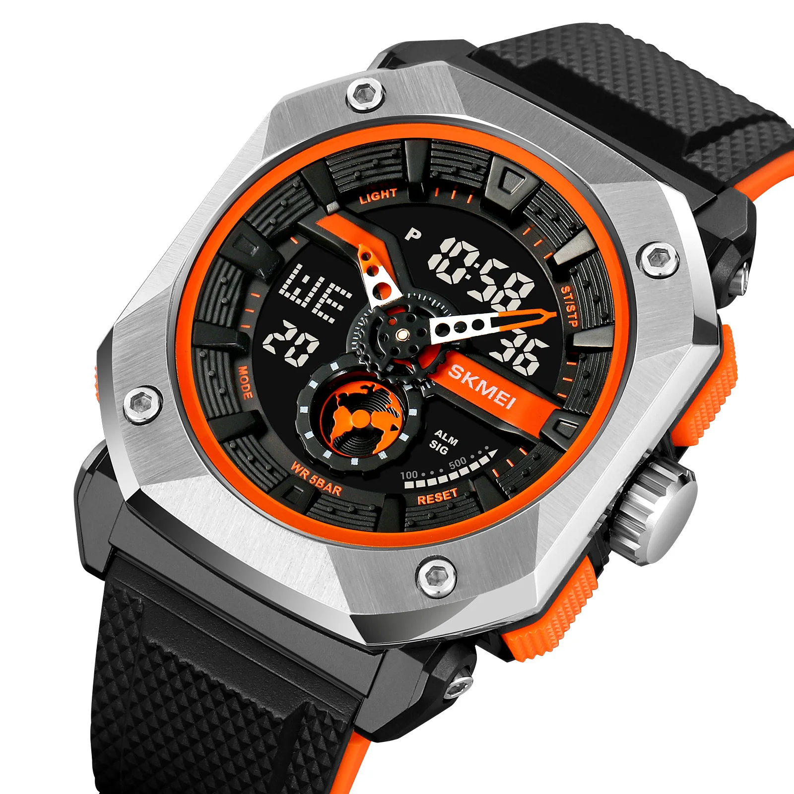 SKMEI 2272 Stainless Steel Watch Water Resistant Dual Time