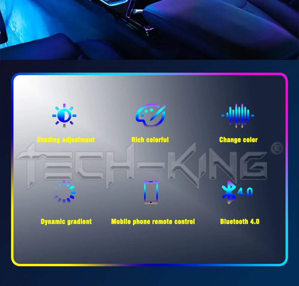 Car Universal 18 In 1 LED Ambient Lights RBG RGBW By App Control Strip Light Guide Fiber Optic Decoration Atmosphere Lamp