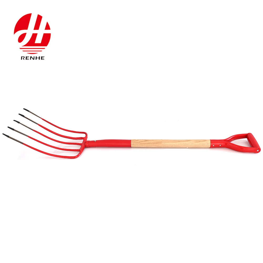 product high quality farm tools metal head fork with wood handle-3