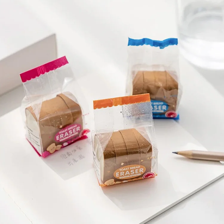 Акция школьные канцелярские принадлежности на заказ креативные маленькие стирательные карандаши в форме хлеба милый ластик для детей набор