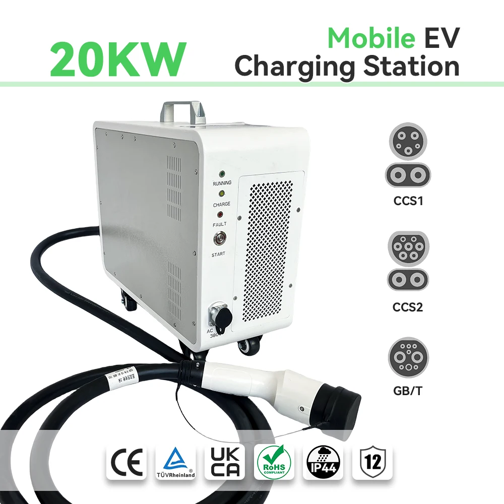Best Seller 20kw Road Rescue Dc Portable Ev Charger Pile Mobile Ev