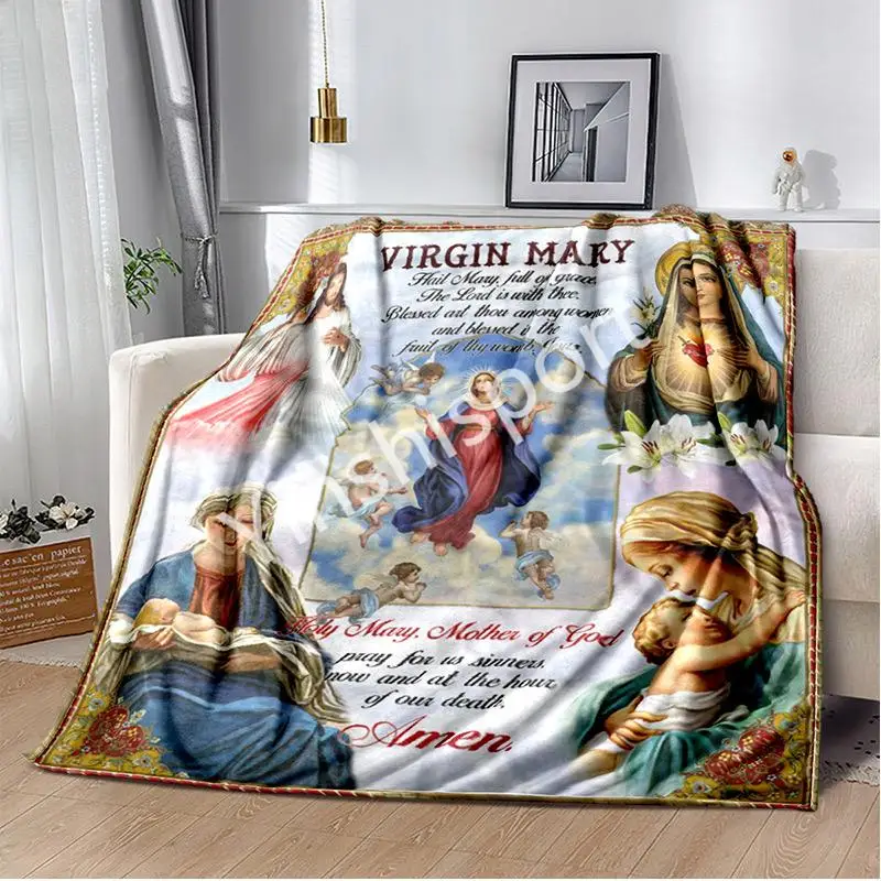 2024 Best Selling   New Design Custom Printed Flannel Guadalupe Virgin Mary Maria Enthusiast Gift Soft Throw Blanket