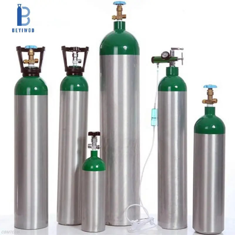 DOT-3AL ISO7866 ME MD 4.6 L 2.9L Medical Aluminium medical cylinder dengan pin index O2 valve CGA870