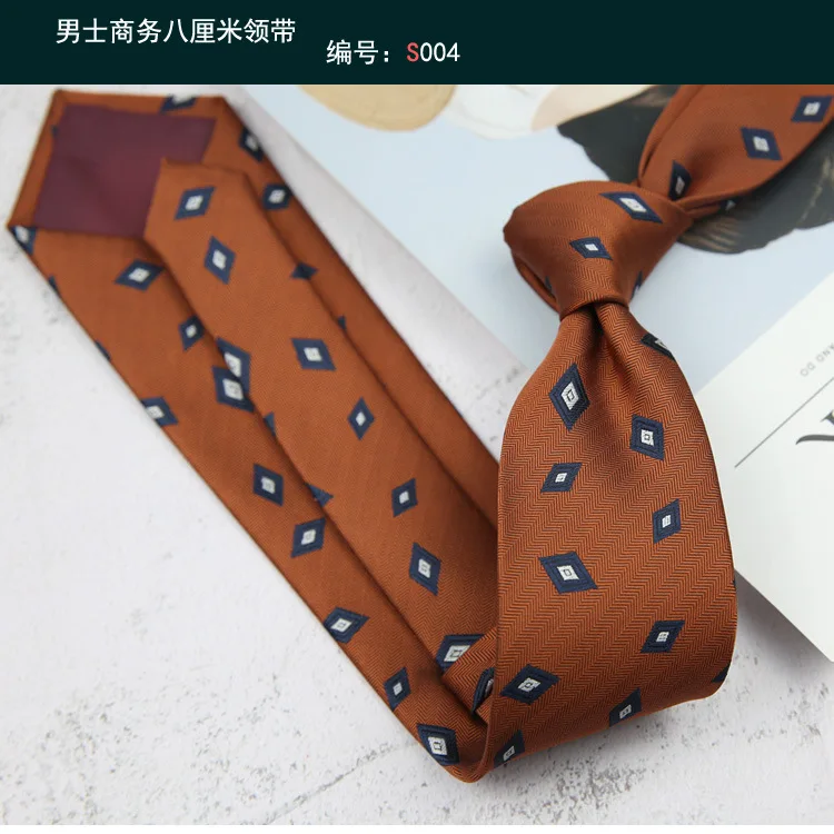 ButxeT Cravatta da uomo a pois neri su giallo stampato cravatta classica alla moda cravatte da lavoro da sposa