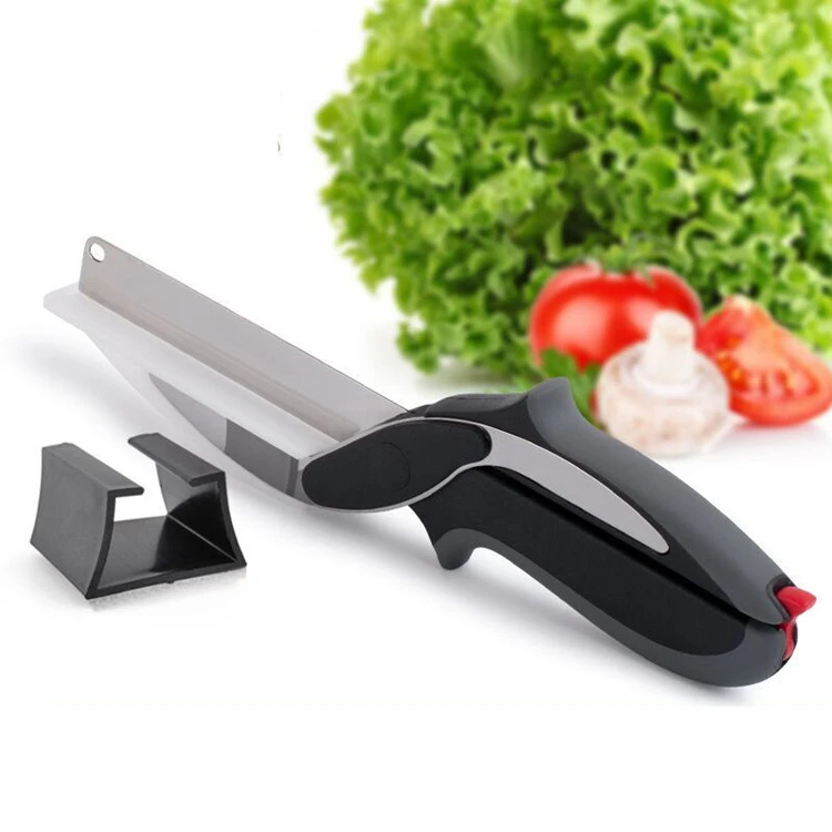 Multipurpose food scissors Kitchen 2 in 1 knife shearing scissors and cutting board