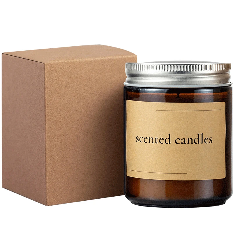 Wholesale Jar Candles Gift For Women With Amber Glass Jars 4oz 12 Oz 8