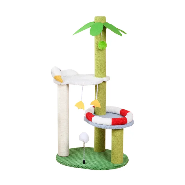 Interesting design cat climbing frame three levels cat play tower indoor pet product supplier