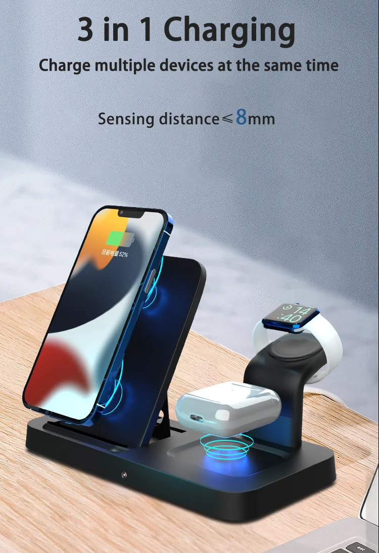 2022 Hotsale 3 In 1 Wireless Charger For Iphone Wireless Charger Mobile