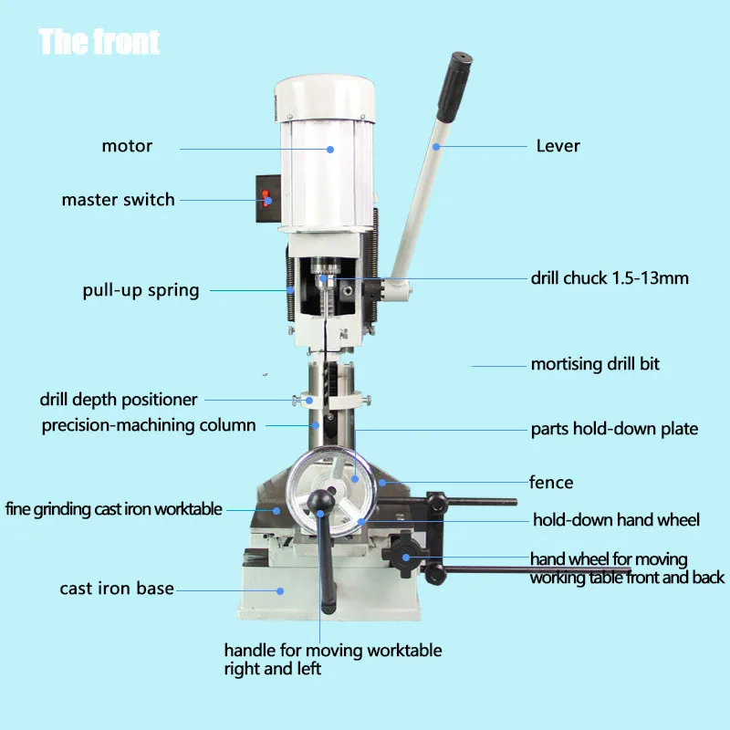 Woodpro Mk361a 1200w Wood Mortiser Tenoning Machine Teblowing Dust