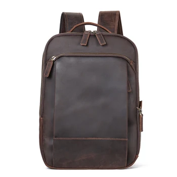 Men Leather Messenger Bag Leather Laptop Satchel Office Shoulder Bag Large Capacity Office Handbag