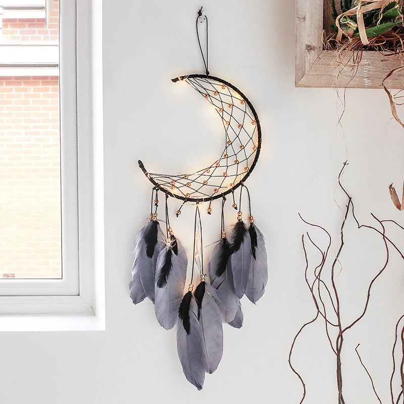 Wholesale Indian Kids Dream Catcher Half Metal With Feather Girl Style Handmade Car Home Room Wall Hanging Bedroom Accessories From m.alibaba.com