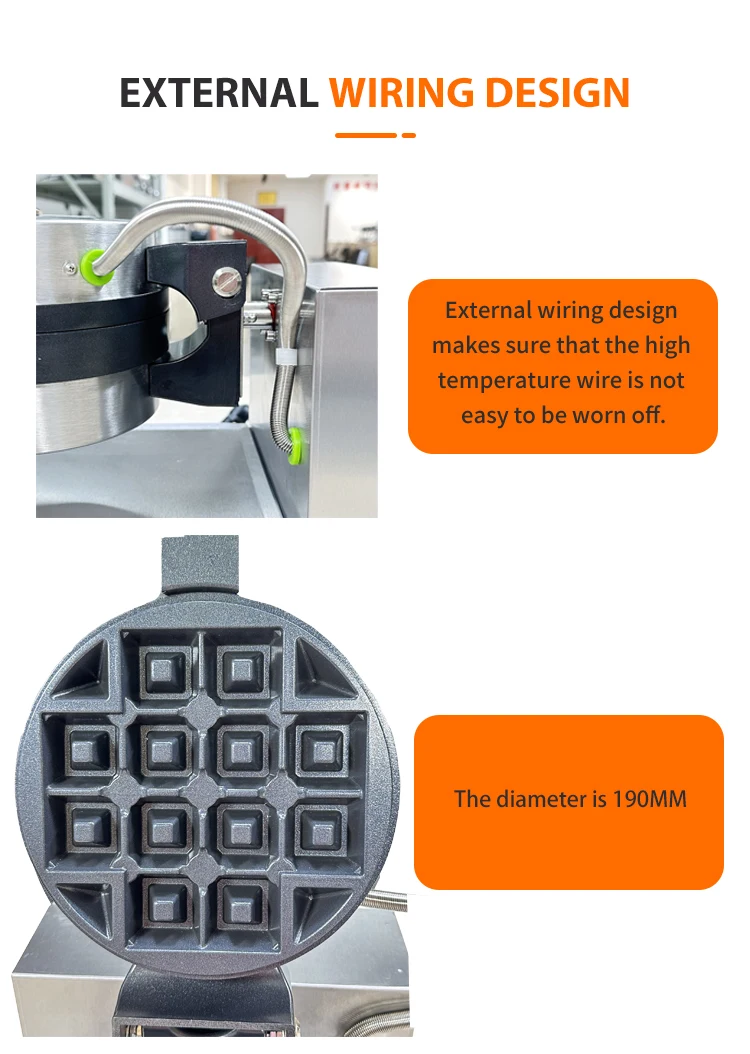 Custom Mold Commercial Waffle Machine Rotating Belgium Wafer Iron Waffle Bites Makers with CE