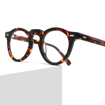 wholesale vintage acetate optical frames round thick eyeglasses frames retro tortoise eyewear for men women