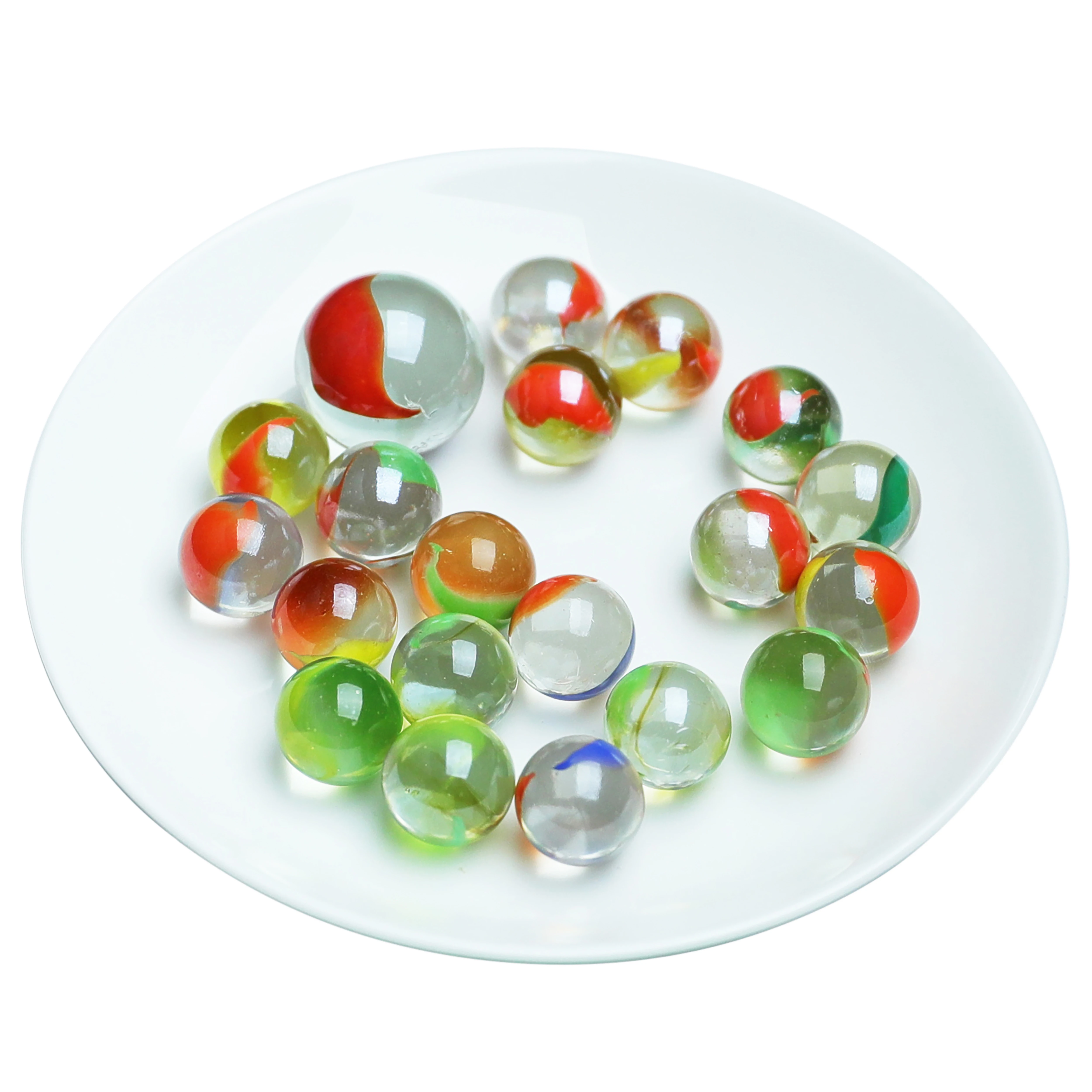 Оптовая продажа дешево горячая Распродажа прозрачные стеклянные шарики 16 мм и 25 декоративные игрушки для детей