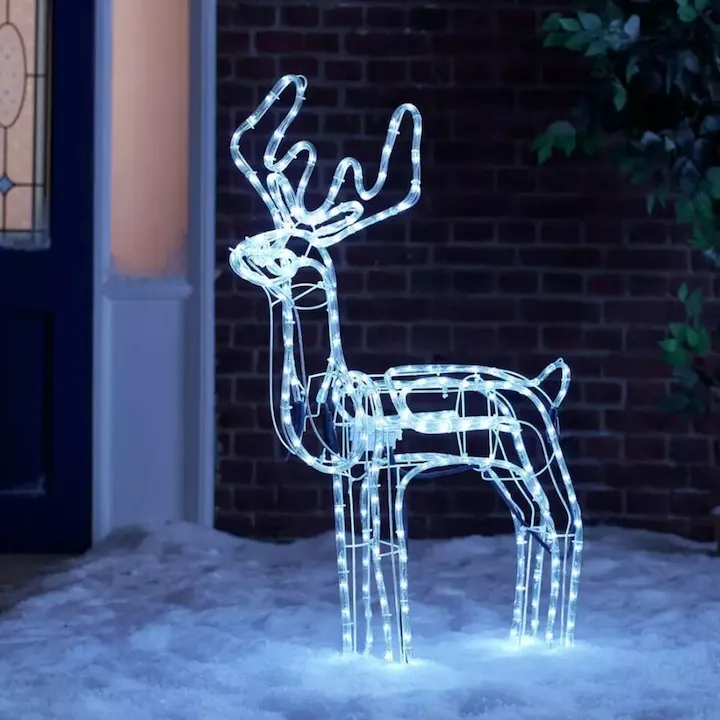 TSINYE Hot Sale Christmas Decorations Sculpture Outdoor Decorative 3D Shaking Head Led Deer Light Christmas Deer LED Rope Lights