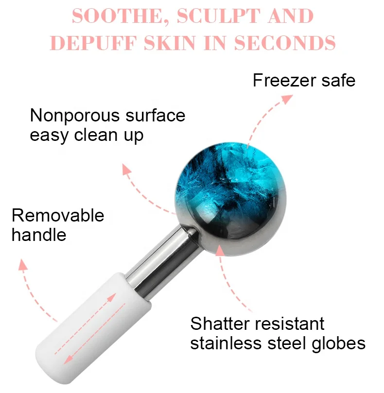 304 Stainless Steel Ice Globes Cooling Eye Massage Tool Cryo Sticks Face Freeze Beauty Spa