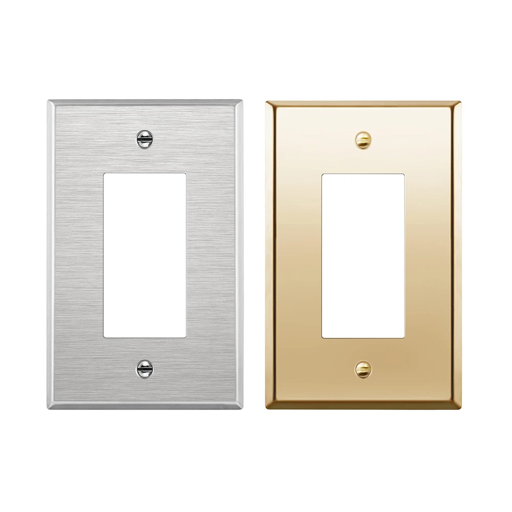 Metal Gold Outlet Cover or Light Switch Cover Wall Plate Corrosion Resistant Single