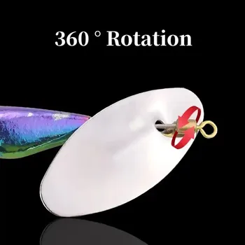 Cheery New 3.5g 7g Flying Sequins Copper Spinnerbait with Origin Treble Hook Metal Jigs Fishing Lure Spoon for Sea Bass Pike – Metal Jig – view 5