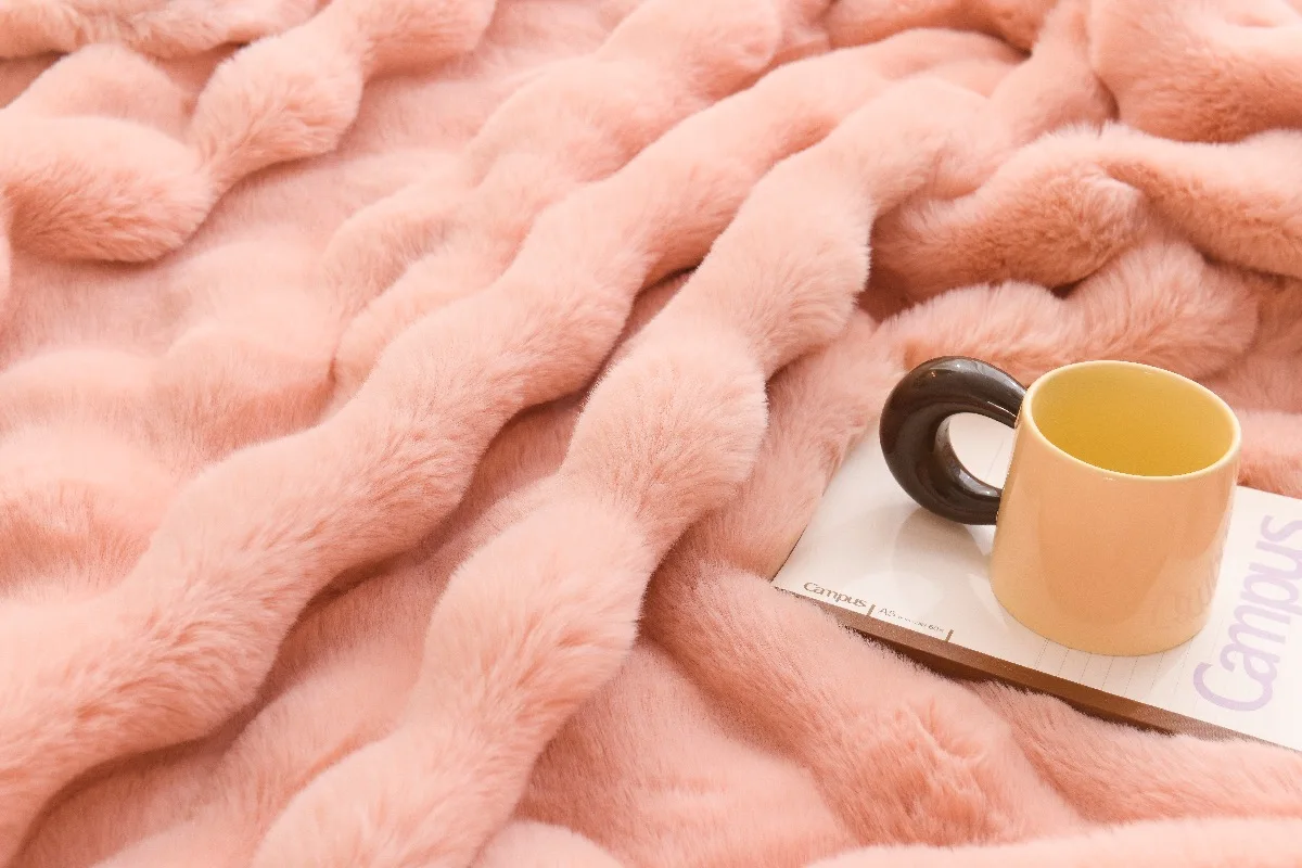 2024top Selling Unique Design Home Textile Manta Bubble Faux Fur