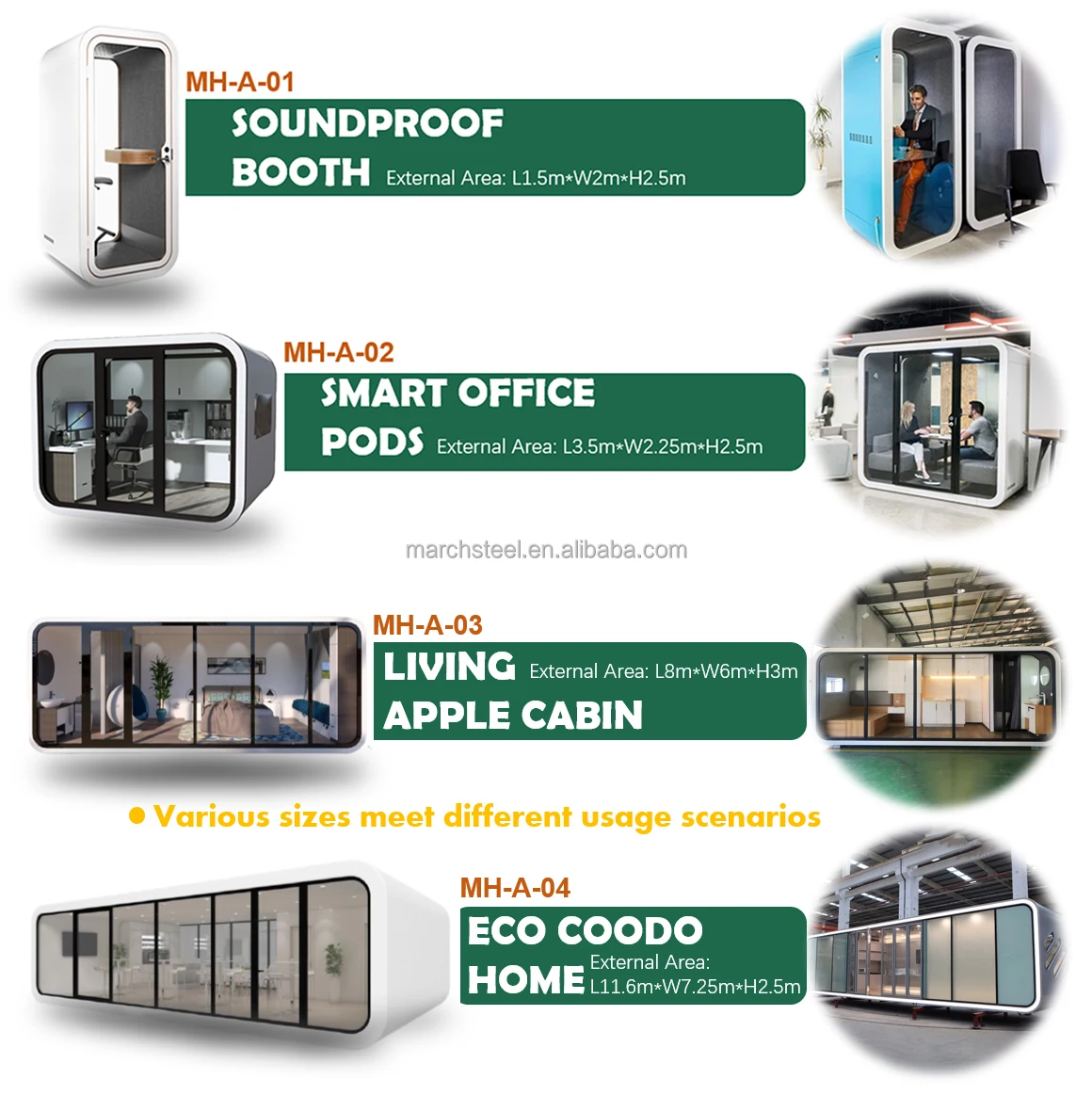 20ft And 40ft Modular House Indoor Home Office Pod Apple Cabin Office Pod House Home Buy