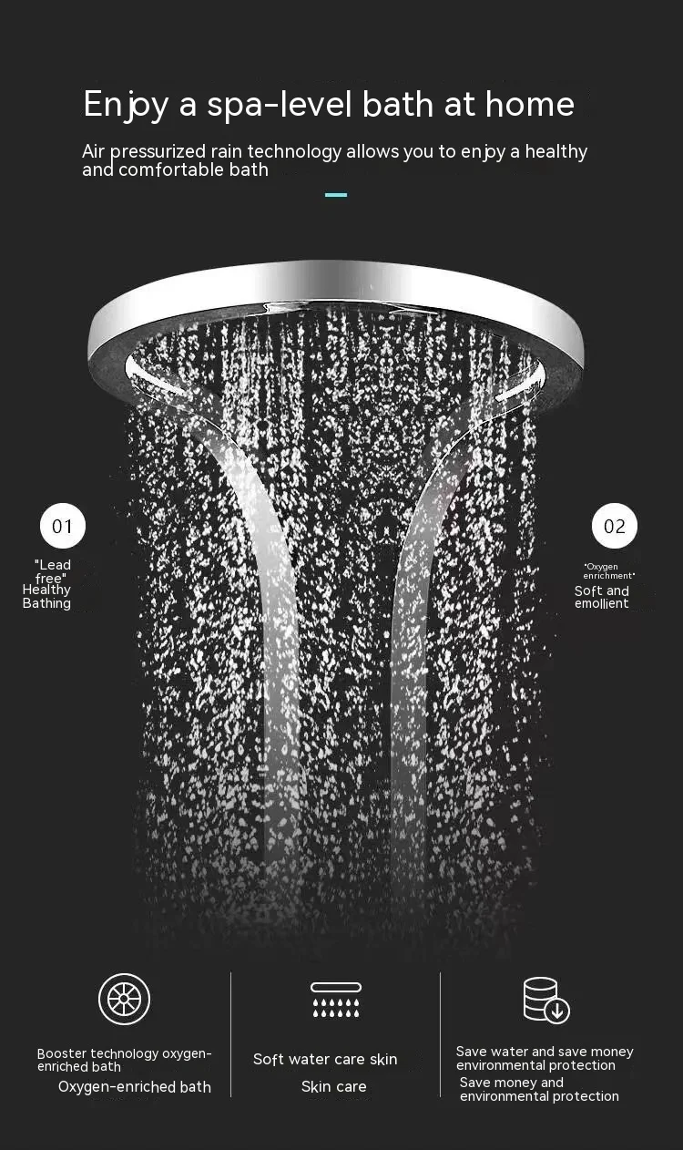 Modern Creative Waterfall Shower Head Wall Panel Bathroom Mixer Set