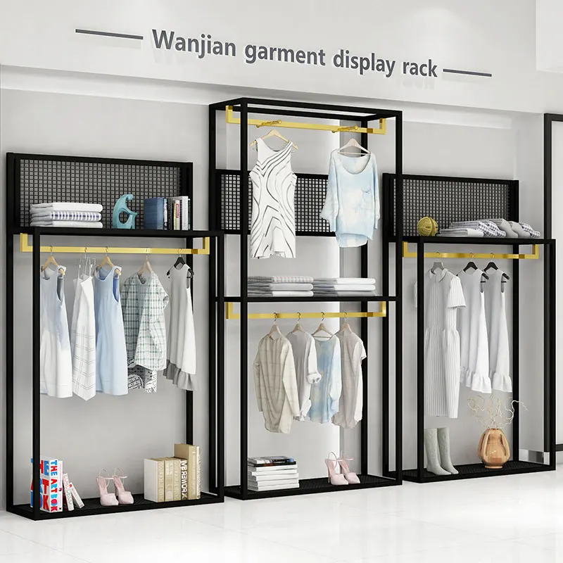 Wholesale Shop Clothing Racks Stand Metal Garment Black Clothing Rack