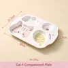 Piatto da portata a quattro scomparti a tema gatto