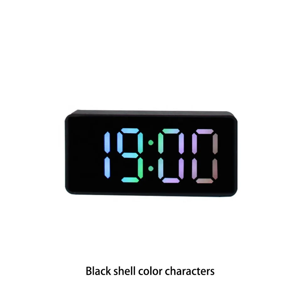 USB/Battery Operated LED Digital Mirror Alarm Clock With Temperature Bedside Desk Snooze Alarm