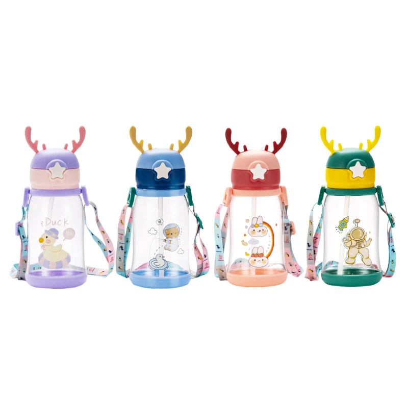 N80 Cartoon Cute School Children Cups Plastic Drinking Water Bottle ...