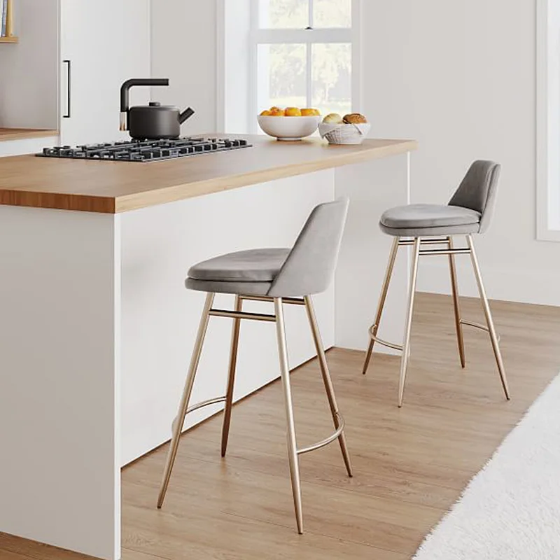 Современная Роскошная барная мебель Unionwood ручной работы барный стул кожаный со спинкой металлическая ножка для ресторанов кафе