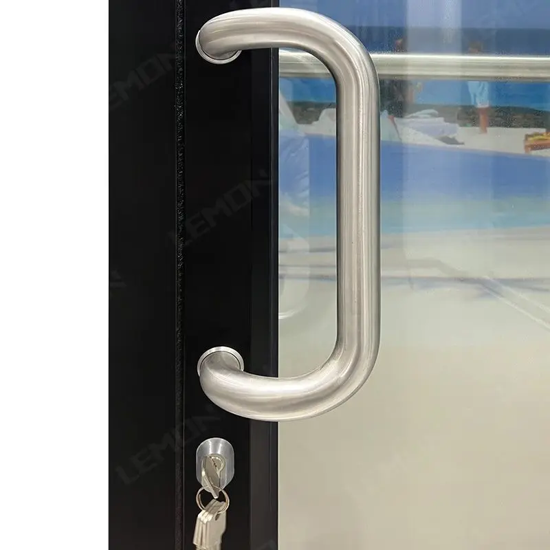 MODERN COMMERCIAL FRENCH GLASS FRONT ENTRY DOUBLE ALUMINUM STOREFRONT EXTERIOR FRONT DOOR STORE