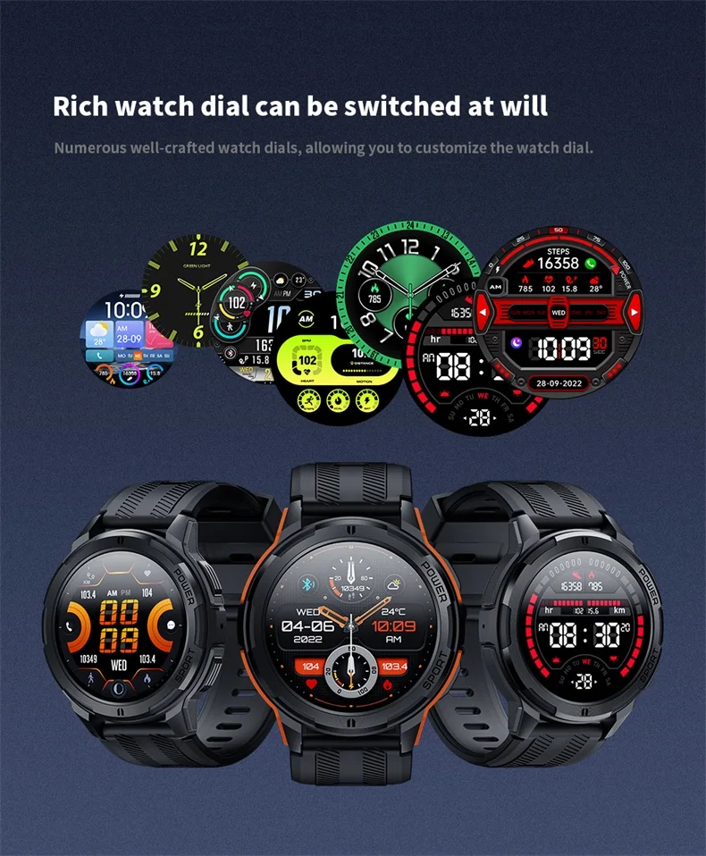 1.43 Inch AMOLED Touch Screen C25 Reloj Smart Watch BT Calling Waterproof Blood Oxygen Fitness Sports Tracker Rugged Smartwatch (14).jpg