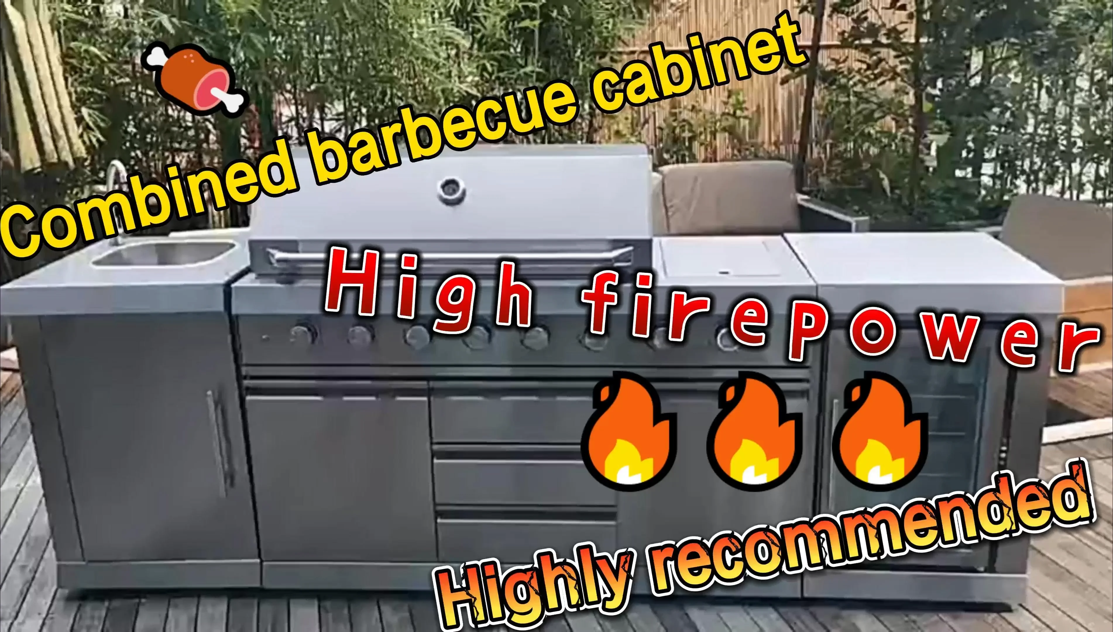 Hot Selling Outdoor Kitchen Black Stainless Steel Outdoor