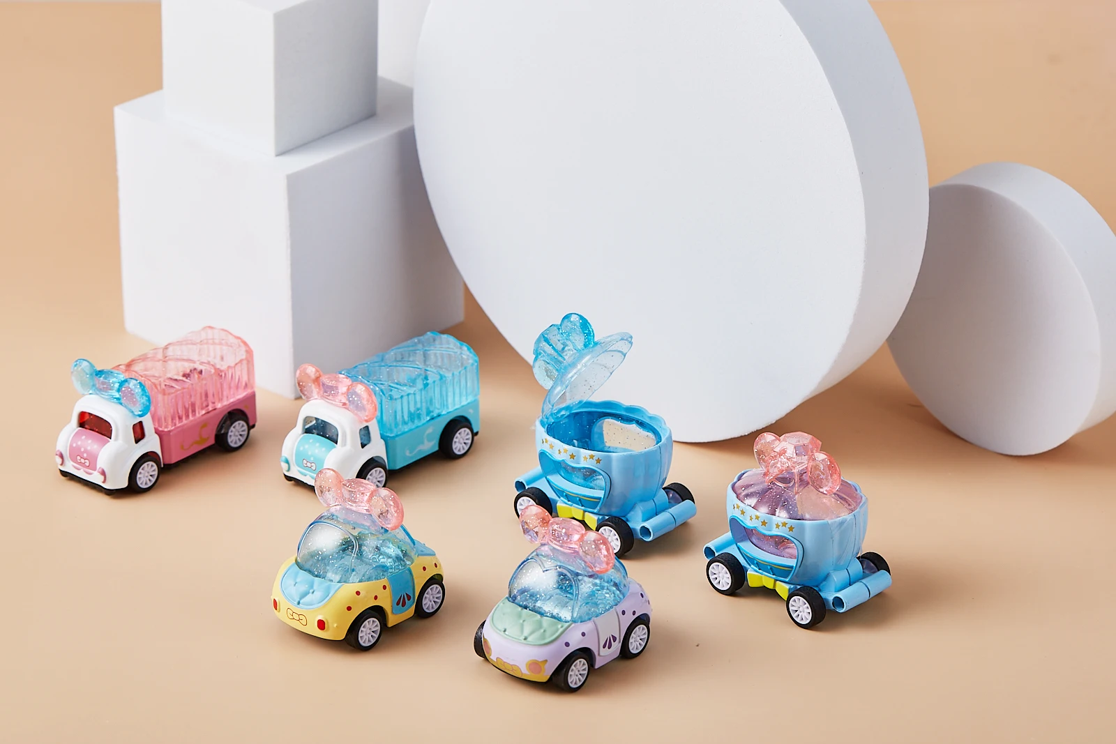 Hot sale mini alloy return model car 1:64 Colorful Small pumpkin car lovely funny cartoon car material safe vehicle toy for kids