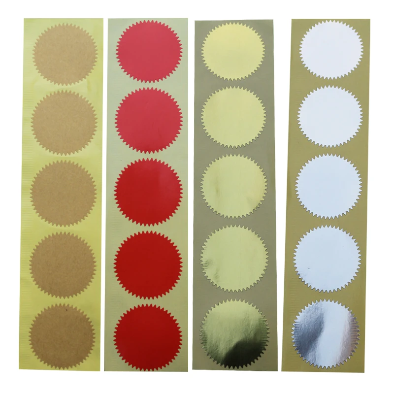 DWDP 100pcs Emboss Sticker Custom Printed Metallic Foil Embossed Stickers