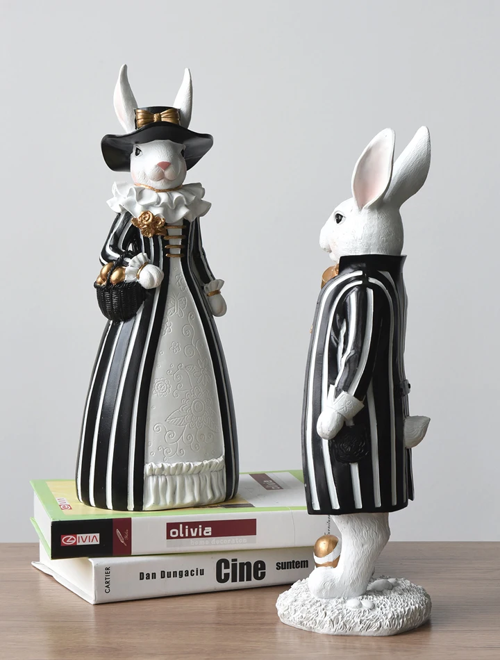 Easter Bunny Statue - Resin Gentleman Rabbit Decoration