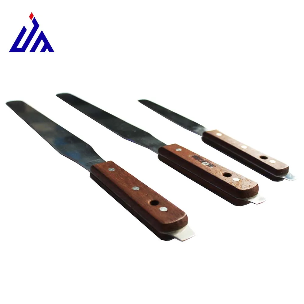 High Quality Stainless Steel  Knife with Wooden Handle Spatula for Screen Printing Inks factory