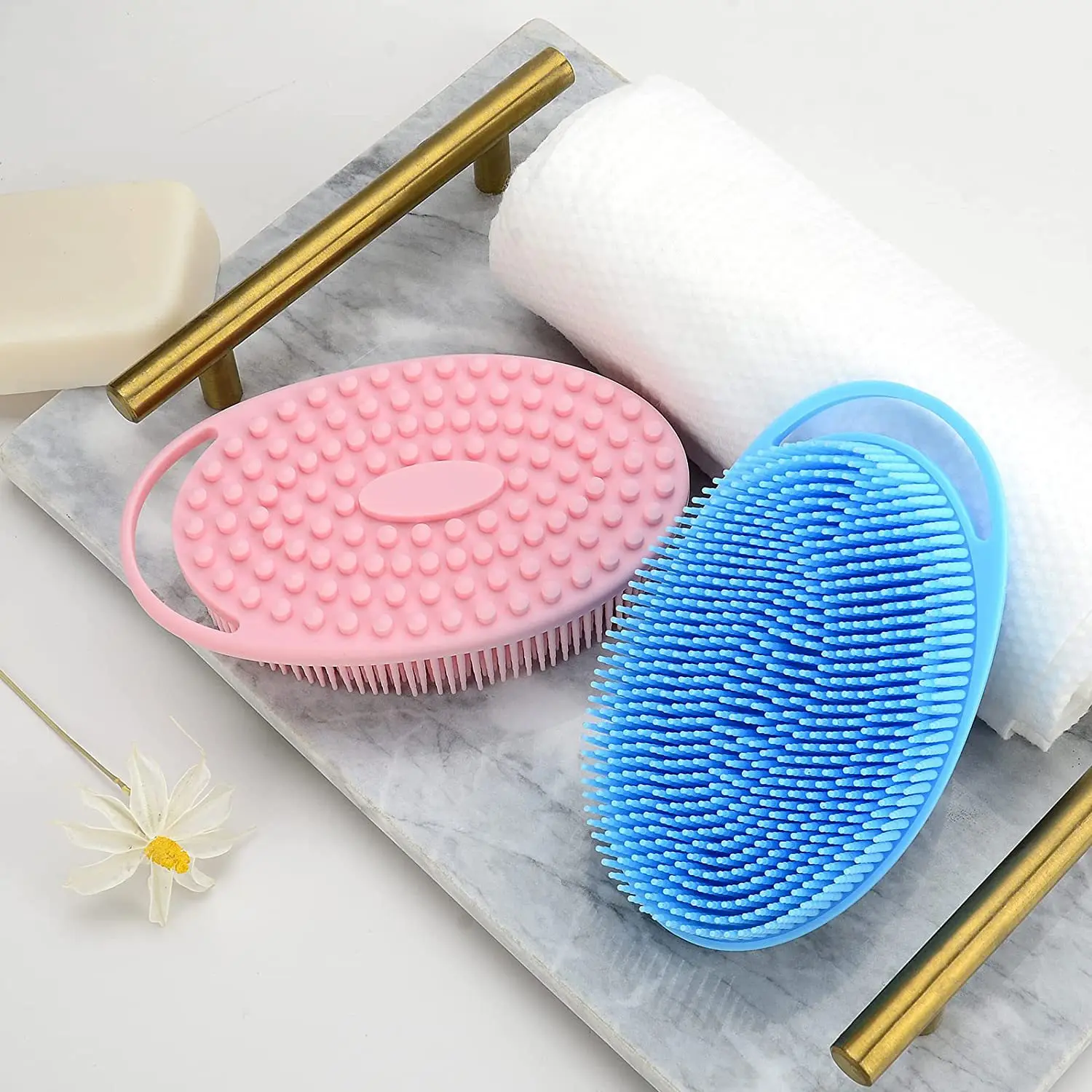 Wholesale Silicone Body Brush Shower Scrubber Double Sided Exfoliating