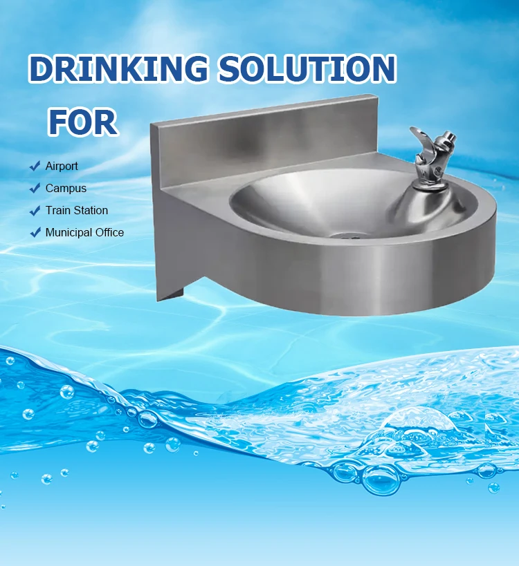 Stainless Steel Wall Mounted Drinking Fountain Commercial Water Cooler Purifier Drinking Water Station Meet ADA Standard manufacture