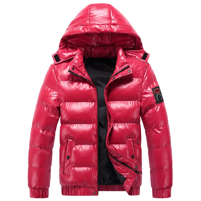 Printed Winter Men's Jacket Casual Cardigan Bright Down Cotton Coats_voghion.com