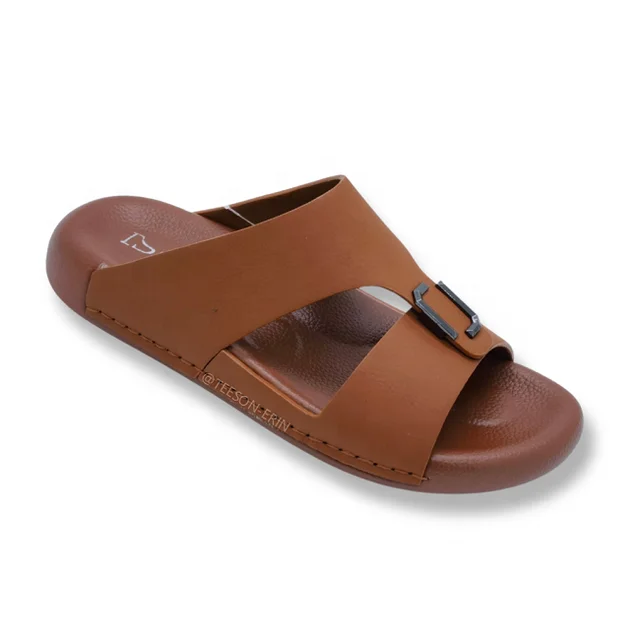 TEESON Wholesale Slippers Summer Beach Outdoor Casual Breathable Comfortable Wear-resistant Men Pu Leather Slippers