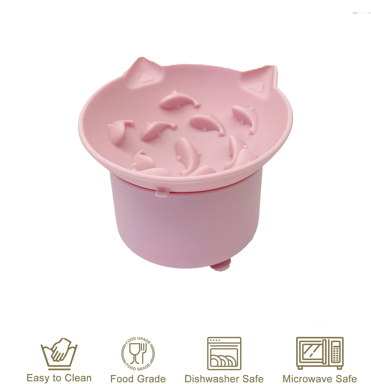 Силиконовая наклонная миска для кошки на присоске с подставкой