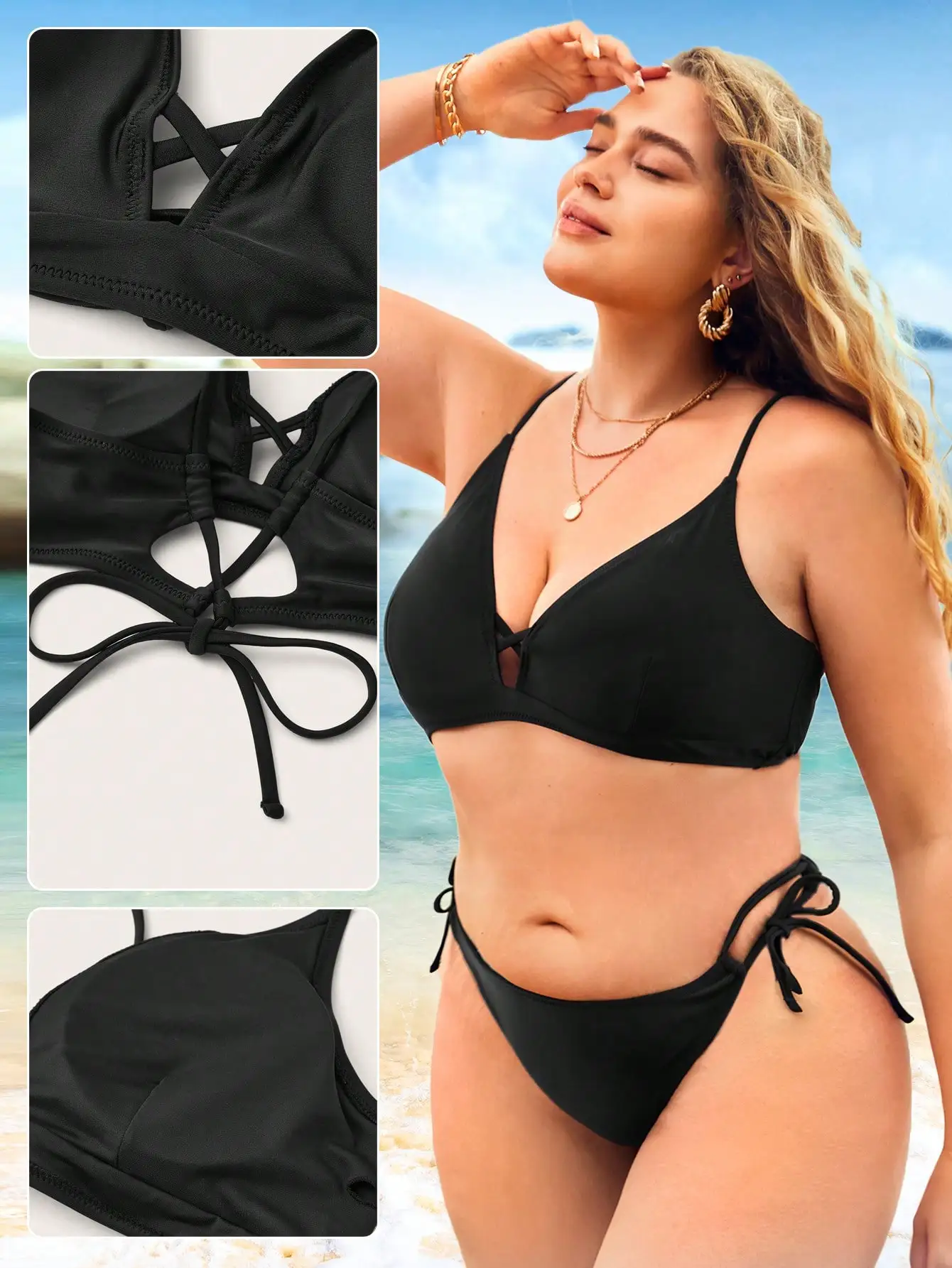 Hot Sale High Quality Luxury Swimsuit Sexy Coverup Beach Wear Xxl Size