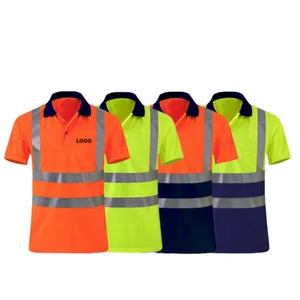 Construction Mining Coal Work Wear Hi Vis Short Sleeve Reflective Shirts High Visibility Industrial Polyester Workwear
