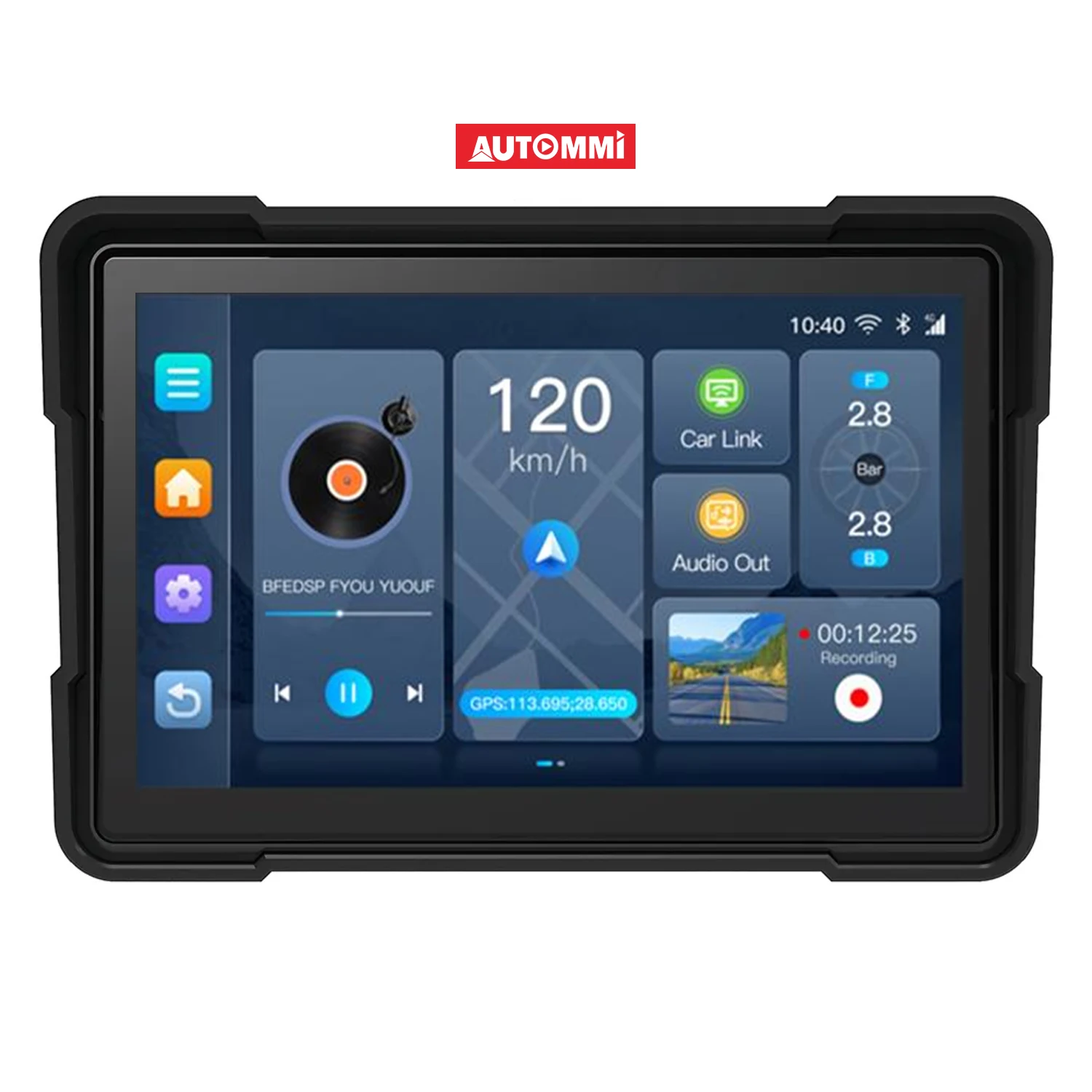 7-Inch GPS Navigator for Motorcycles-Waterproof Android with