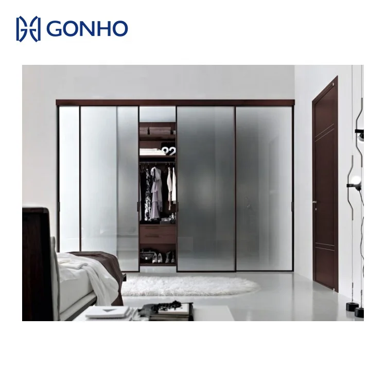 GONHO Automatic Sliding Door System Interior Narrow Frame Trackless Aluminum Alloy Sound Insulation Sliding Doors